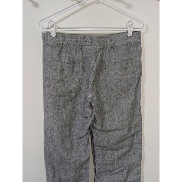 Allen Allen USA Stiped Linen Drawstring Wide Leg Pants - Size M - Picture 6 of 9